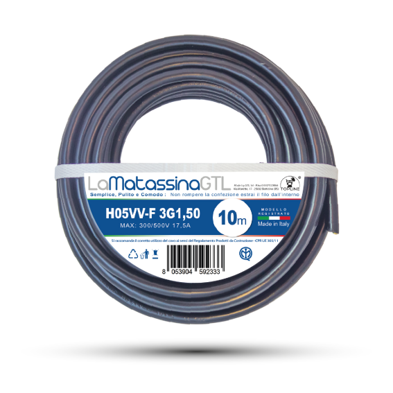 SAGOME - Foto Matassine - ombra_GTL - LaMatassina - H05VV-F 3G1,50 - 10m - nero